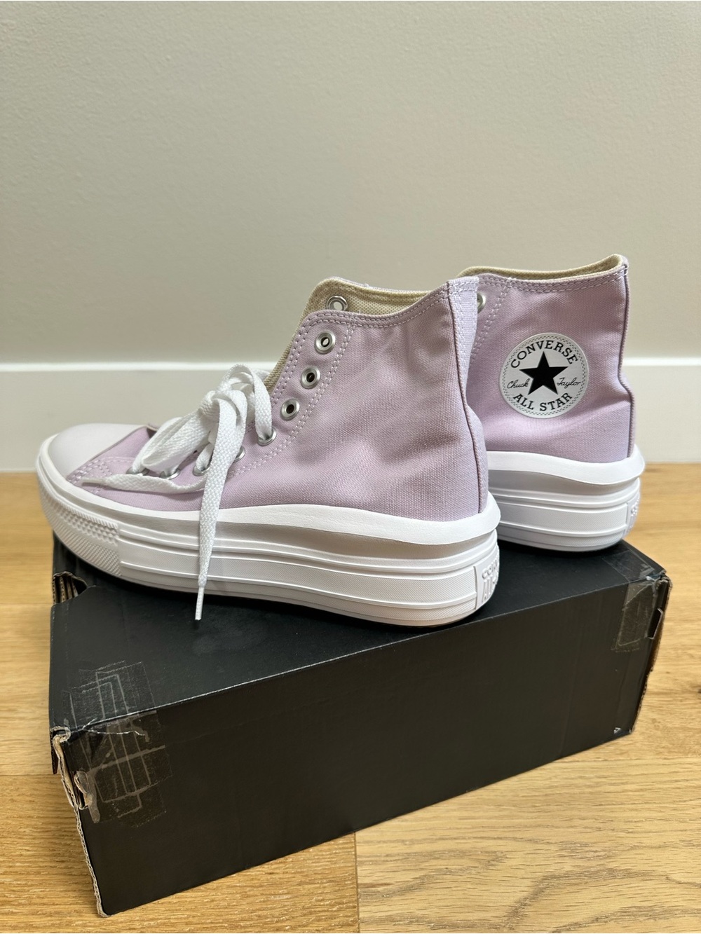 Converse Chuck Taylor All Star Move Platform Hi Pale Amethyst Women’s 7.5 NIB - Picture 1 of 6